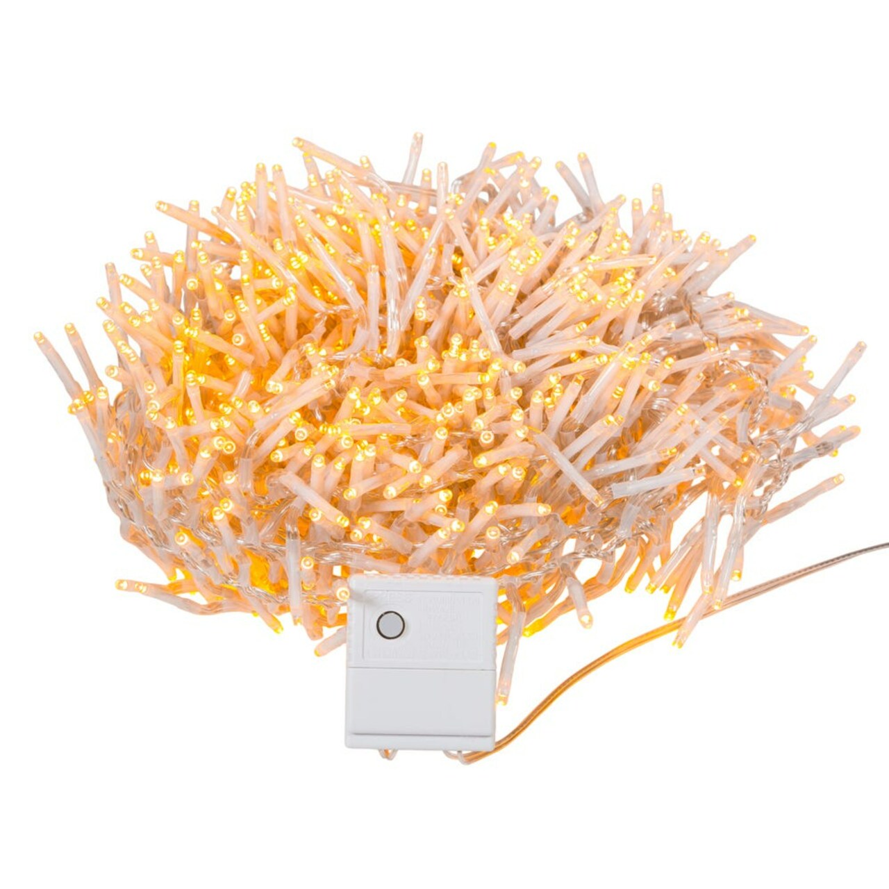 KSA 1000-Count Classic Warm White LED Lighted Christmas Cluster Garland, 32.75ft, Clear Wire